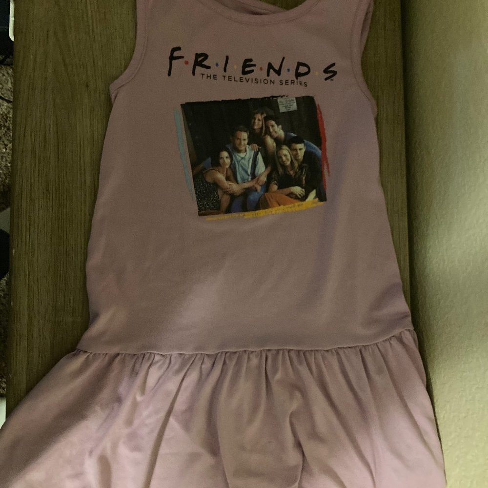 Friends The Television Series Graphic Sun Dress Light Pink Size Small 6/6X GUC